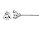 Synthetic Moissanite 3-Prong Martini Round Solitaire Earrings 0.44 Carat (ctw) 4.0mm in 14K White Gold (1/2 Ct. Diamond Look)